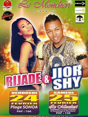 Rijade‍ & Jior Shy‍ en concert Plage Sohoa Mayotte‍ et Restaurant Le Mon Chéri‍