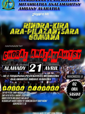 Rindran-kira ara-pilazantsara goavana  - Chorale Analamahitsy