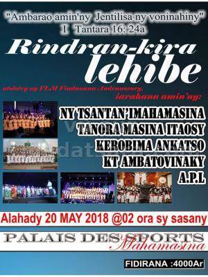 Rindran-kira lehibe Tsantan'i Mahamasina, Kerobima Ankatso, Tanora Masina Itaosy, KT Ambatovinaky Palais des Sports Mahamasina
