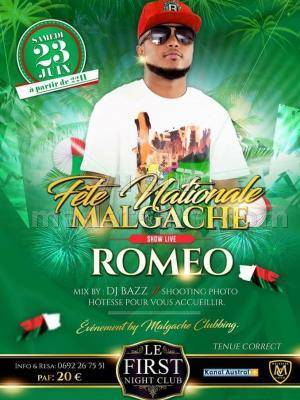 Romeo en show case First Night Club Saint-Denis