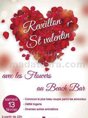 Rveillon Saint-Valentin avec les flowers au Beach Bar