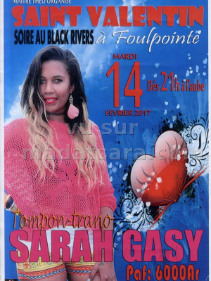 Saint-valentin au Black Rivers Foulpointe Madagasikara‍ avec Sarah Gasy‍ soirée Saint valentin