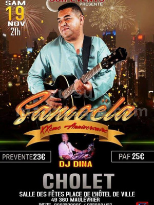 Samoela‍ XXè anniversaire avec Dj Dina‍ - Cholet Salle des fetes communales‍