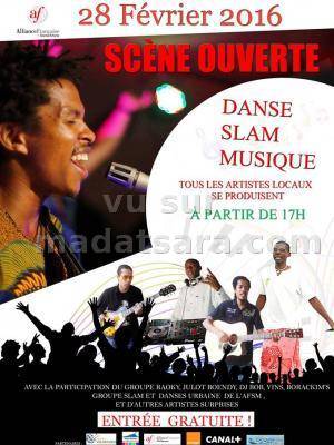 Scène ouverte danse slam musique à l'Alliance Française de Sainte-Marie