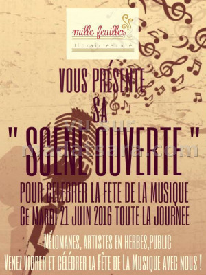 Scène ouverte fête de la musique - Mille Feuilles librairie Café