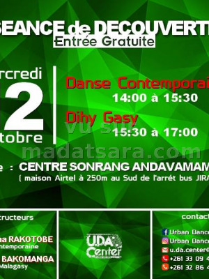 Séance de découverte, danse contemporaine, dihy gasy - Centre Sonrang Andavamamba