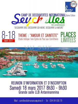 Seychelles camp de découvertes international 6ème édition - Grande Salle LLB Antaninarenina
