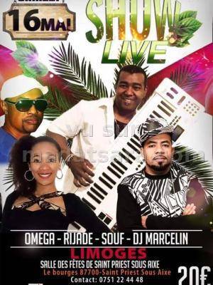 Show live avec Rijade, Omega, Souf et Dj Marcellin à Limoges Salle des fêtes de Saint Priest Sous Aix