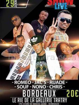 Show live Romeo Jac's Rijade Souf Nono Chris à Bordeaux Le Rie de la Gallerie Tratry