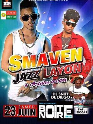 Smaven & Jazz Layon en show case Discothèque Boite Noire Antsiranana