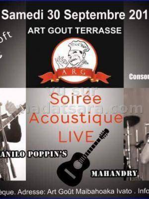 Soirée accoustique live avec Fanilo Poppin's & Mahandry Restaurant Hotel Art'Gout Mandrosoa Ivato