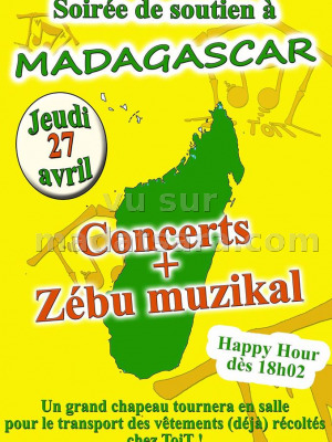 Soirée de soutien à Madagascar concerts + zébu muzikal - Le Toit Saint-Pierre