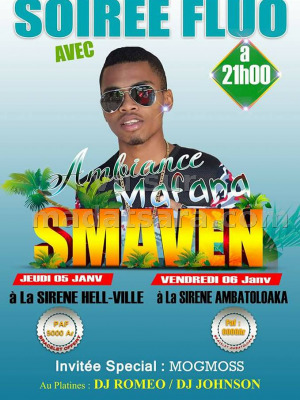Soirée fluo avec Smaven‍ à La Sirene Ambatoloaka‍ et La Sirène Hell-Ville
