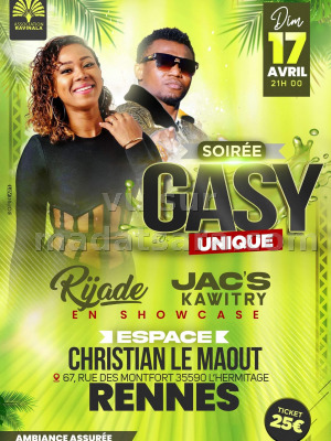 Soirée gasy - Rijade‍ , Jack's Kawitry‍ - Espace Christian Le Maout  L'Hermitage‍