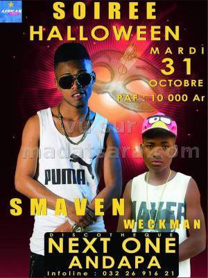 Soirée halloween avec Smaven & Weckman Next One Andapa
