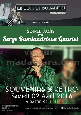 Soirée Jadis avec Serger Ramiandrisoa Quartet au Buffet du Jardin