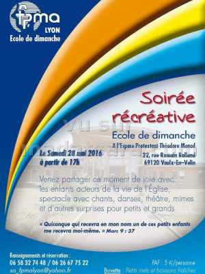 Soirée récréative FPMA Lyon à l'Espace Protestant Théodore Monod