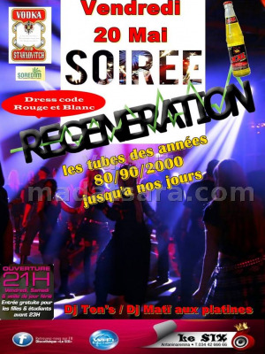 Soirée regénération les tubes des années 80/90/2000 jusqu'à nos jours au Le Six