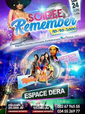 Soirée remember 80-90-2000 - Espace Dera‍ avec RyKala Vazo‍