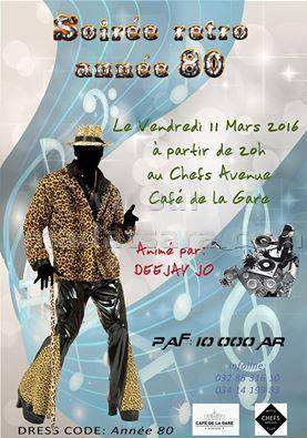 Soirée Retro année 80 - au Chefs Avenue Café de la Gare