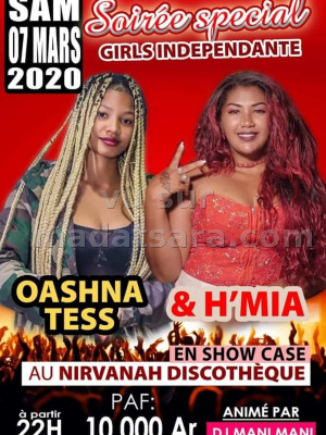 Soirée spéciale Girls independante H'Mia‍ Oashna Tess - Nirvana Sambirano‍