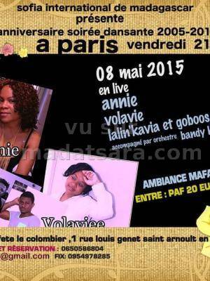 Soirée dansante 2005-2015 anniversaire avec Annie, Volavie, Lalin'kava et Goboos à Yvelines