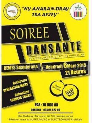 Soirée dansante au Cemes Soanierana avec Generation Mars