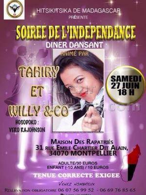Soirée de l'indépendance diner dansant avec Tahiry et Willy et Co à la Maison des rapatriés Montpellier France