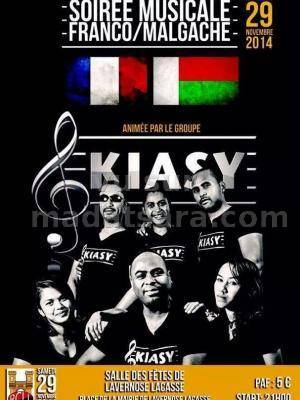 Soirée musicale franco/malgache animée par le groupe Kiasy à Lavernose Lacasse