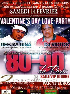 Soirée officielle Saint Valentin de Paris mixée exclusivement par Dj Dina et Dj Victor à la Salle
