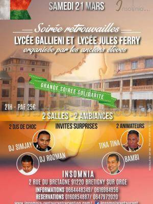 Soirée retrouvailles Lycée Galliéni et Lycée Jules Ferry à l'Insomnia organisé par les anciens