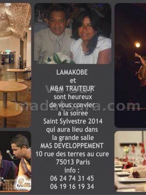 Soirée Saint Sylvestre avec Lamakobe et M&amp;M Traiteur dans la grande salle MAS Paris