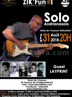 Solo Andrianasolo‍ en concert Hotel de l'Avenue (HDA) Analakely‍