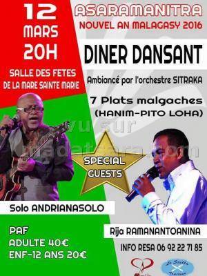 Solo Andrianasolo et Rija Ramanantoanina Diner dansant Asaramanitra ambiancé par l'orchestre Sitraka