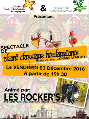 Spectacle de chant classique hindousianie - Terrasse du voyageur Antsiranana‍ animé par les Rockers