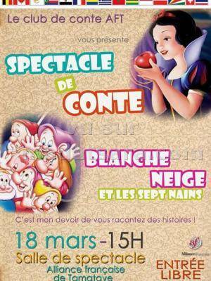 Spectacle de conte blanche neige et les sept nains à l'AFT