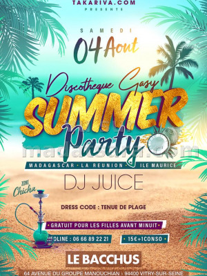 Summer party - discothèque gasy - Bacchus Vitry Sur Seine‍