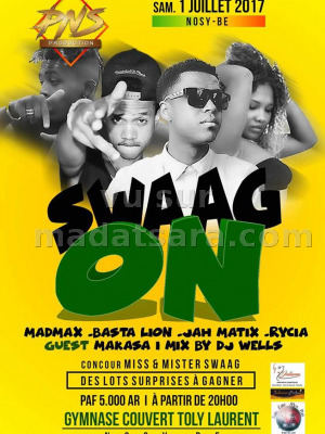 Swaag on - Gymnase Toly Laurent Camp-Vert Nosy-Be‍ avec Madmax‍ , Basta Lion‍ , Jah Matick‍ , Rycia‍ , Makasah‍