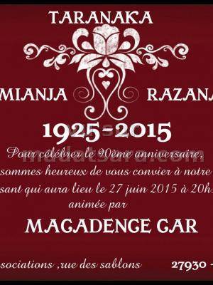 Taranaka Andriamianja - Razanabelo - Diner dansant animée par Macadence Car à la Salle des associations Irreville