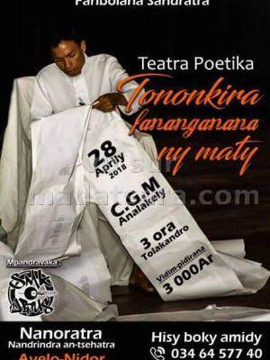 Teatra poetika Tononkira fananganana ny maty CGM Analakely