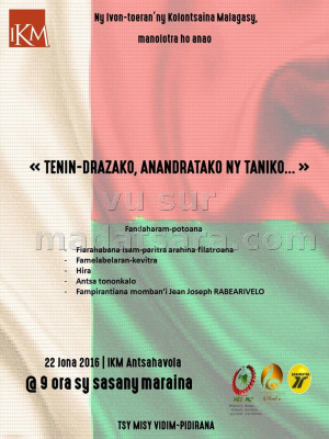 Tenin-drazako, anandratako ny taniko - IKM Antsahavola
