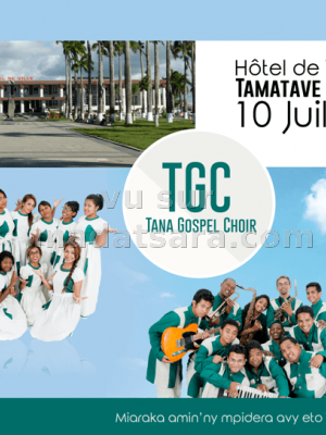 TGC Tana Gospel Choir concert gratuit à l'hotel de ville de Tamatave