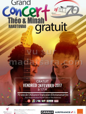 Theo Rakotovao‍ & Minah‍ en concert gratuit - AFT - Alliance Française d'Antananarivo‍
