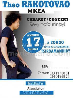 Theo Rakotovao Mikea cabaret concert revy hafa mihitsy au foyer de la gendarmerie Tsiroanomandidy