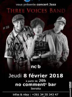 Three Voices Band en concert No Comment Bar Isoraka