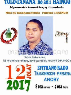 Tolo-tanana hoan'i Haingo - Bibliothèque Nationale Anosy‍