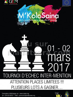 Tournoi echecs inter-mention - Espace Art Public (CRAAM) Ankatso‍