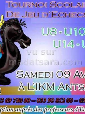 Tournoi scolaire de jeu d'echecs à l'IKM Antsahavola