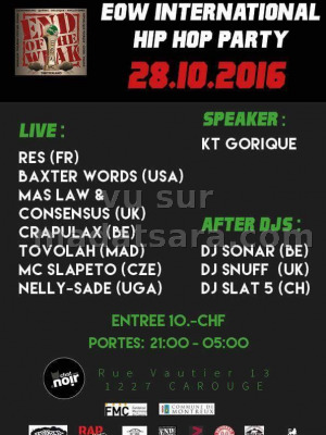 Tovolah participe au Eow International Hip Hop Party - Carouge Suisse