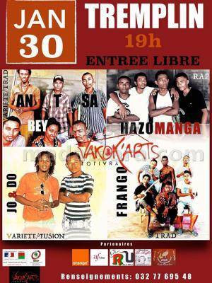 Tremplin avec Antsa, Hazomanga, Jo &amp; Do, Frango Trad au Vakok'Arts